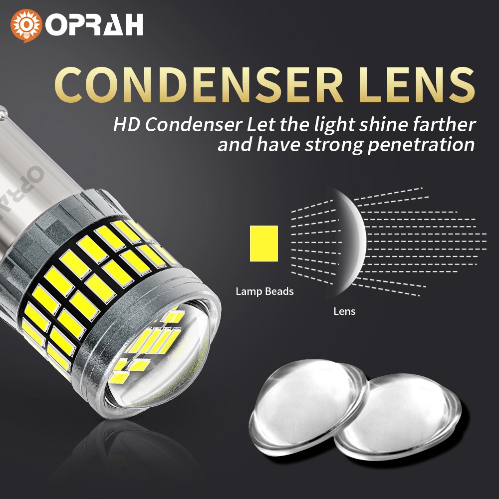 OPRAH 2 ชิ้น 1156 หลอดไฟ LED BA15S 1156 BAU15S 1157 Bay15d T20 7440 7443 T25 3156 3157 Super Bright ไฟเลี้ยว 4014 54SMD ไฟท้าย LED ไฟเบรคไฟสัญญาณ - รูปที่ 4