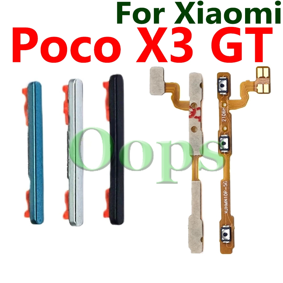 สําหรับ Poco X3 GT ปุ่มปรับระดับเสียงไฟ Flex On Off ปุ่มด้านข้างสายริบบิ้น