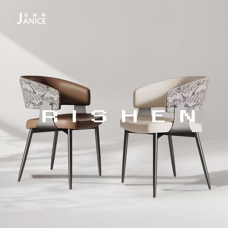 อิตาเลี่ยนที่เรียบง่ายทันสมัยเก้าอี้ครัวเรือนสไตล์นอร์ดิกโรงแรมแสงหรูหราเก้าอี้รับประทานอาหารกลับเก้าอี้สร้างสรรค์ร้านอาหารสตูล