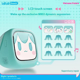 BiliBiliGoods Hatsune Miku Touch Screen Interactive Wireless Bluetooth หูฟังแบบครอบหูรูปลูกบาศก์พร้อมหน้าจอ LCD