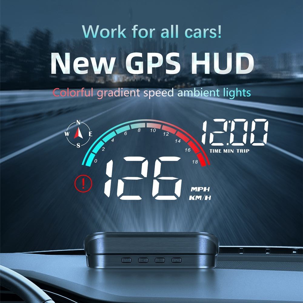 M22 Smart Car GPS HUD Meter Universal Windshield Head Display พร้อม LED Multi-Function Over-Speed Alarm
