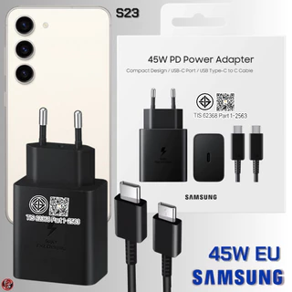 อะแดปเตอร์ชาร์จสําหรับ Sansung USB-C 45W EU สําหรับ Sansung S23 ตรงข้อกําหนดรุ่น Head & Cable Type-C พิเศษ Quick Charging