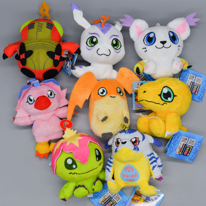 10 ซม.Digimon ผจญภัย Patamon Tailmon Gomon Patmon Piyomon Agumon Tenton Key chain ตุ๊กตาตุ๊กตาจี้ของขวัญ