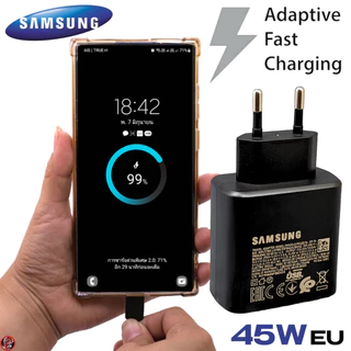 อะแดปเตอร์ชาร์จสําหรับ Sansung USB-C 45W EU สําหรับ Sansung S23 ตรงข้อกําหนดรุ่น Head & Cable Type-C พิเศษ Quick Charging