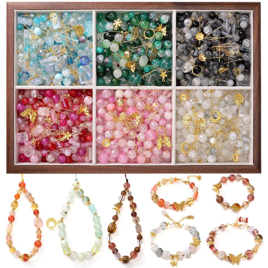 30g/50g สร้อยข้อมือทําลูกปัดแก้วผสมอะคริลิก ลูกปัดหลวม โลหะ อุปกรณ์เสริม Spacer จี้โซ่ Receptacle ลูกปัดดอกไม้สำหรับ DIY เครื่องประดับทำ
