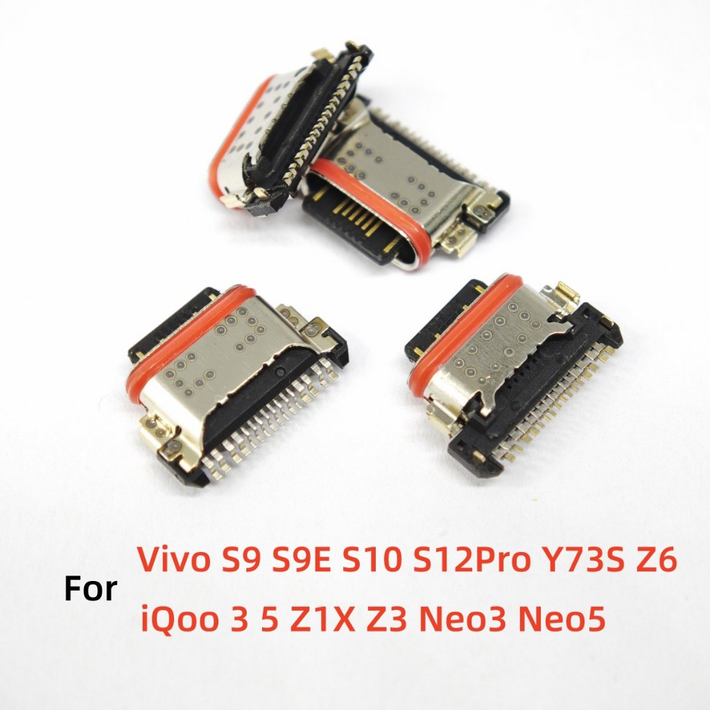 2-10pcs USB ประเภท C Connector ชาร์จพอร์ตซ็อกเก็ตใหม่อะไหล่ซ่อมสําหรับ Vivo S9 S9E S10 S12Pro Y73S Z