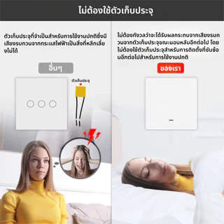 สวิตช์ผนังอัจฉริยะ Tuya ZigBee ควบคุมแบบไร้สาย ไม่ต้องต่อสายนิวตรัล ไม่ต้องติดตั้งตัวเก็บประจุเสริม เชื่อมต่อแอป Smart Life/TUYA ใช้งานกับ Google Home และ MQTT ได้​