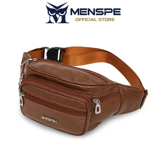 MENSPE กระเป๋าคาดหน้าอก Unisex กันน้ํา PU กระเป๋ากีฬาความจุขนาดใหญ่กระเป๋าลําลองกระเป๋า Messenger