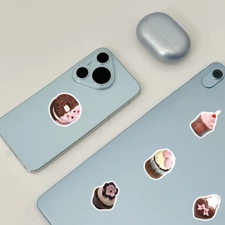 Ins สไตล์ 50 ชิ้นการ์ตูนน่ารักสีชมพูสติกเกอร์สีน้ําตาลสําหรับเคสโทรศัพท์ Tumbler สติกเกอร์รถ Graffiti กันน้ํา Creative DIY