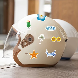 Ins สไตล์ 50 ชิ้นฤดูร้อน Beach Theme สติกเกอร์สําหรับโทรศัพท์แล็ปท็อปหมวกกันน็อคสติกเกอร์ Graffiti กันน้ํา Creative DIY