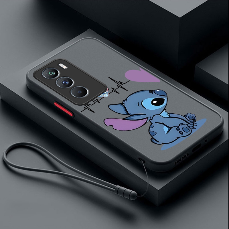 Realme C75 C75x Stitch Love Heart Case Matted Translucent Frosted Cover เคสกันกระแทก