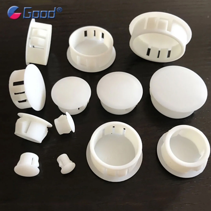 สีขาวรอบพลาสติก Snap บน Hole Plug Caps Wall Cable โต๊ะครอบคลุมรอบเฟอร์นิเจอร์ Hole Bung 5 มม.-50 มม.