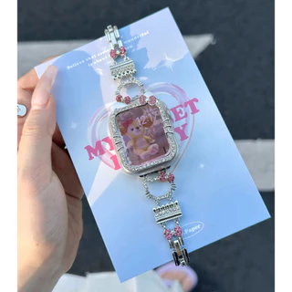สายโลหะน่ารักสําหรับ Huawei Watch Fit 3/4/4 Pro/5/5 Pro, เคสกรอบพลาสติกสําหรับ Huawei Watch Fit 3/4/4 Pro/5/5 Pro