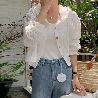 เสื้อเชิ้ตมีฮู้ด สำหรับผู้หญิง แขนยาว หลวม เกาหลี ลายเส้น แฟชั่น ด้านบน