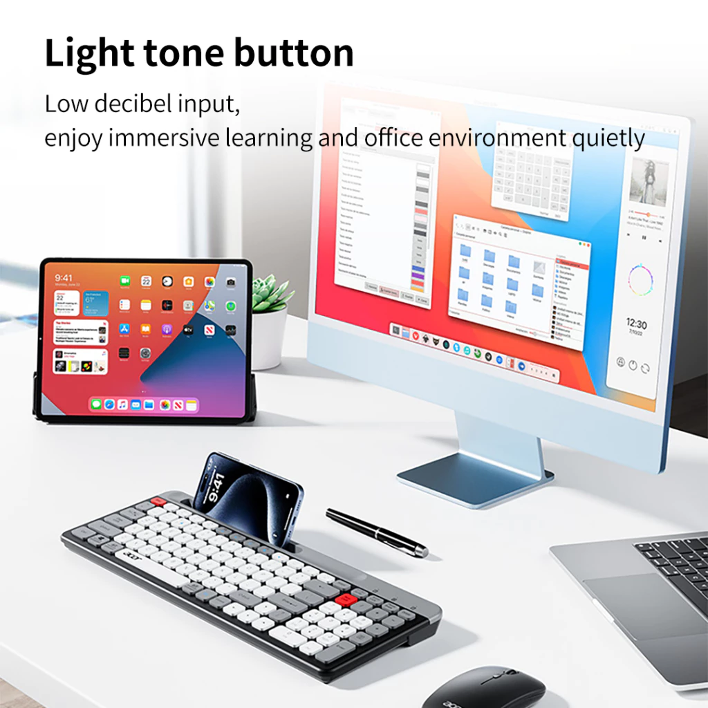 Acer คีย์บอร์ดไร้สาย OKR215 บลูทูธ 2.4G thumbnail 7