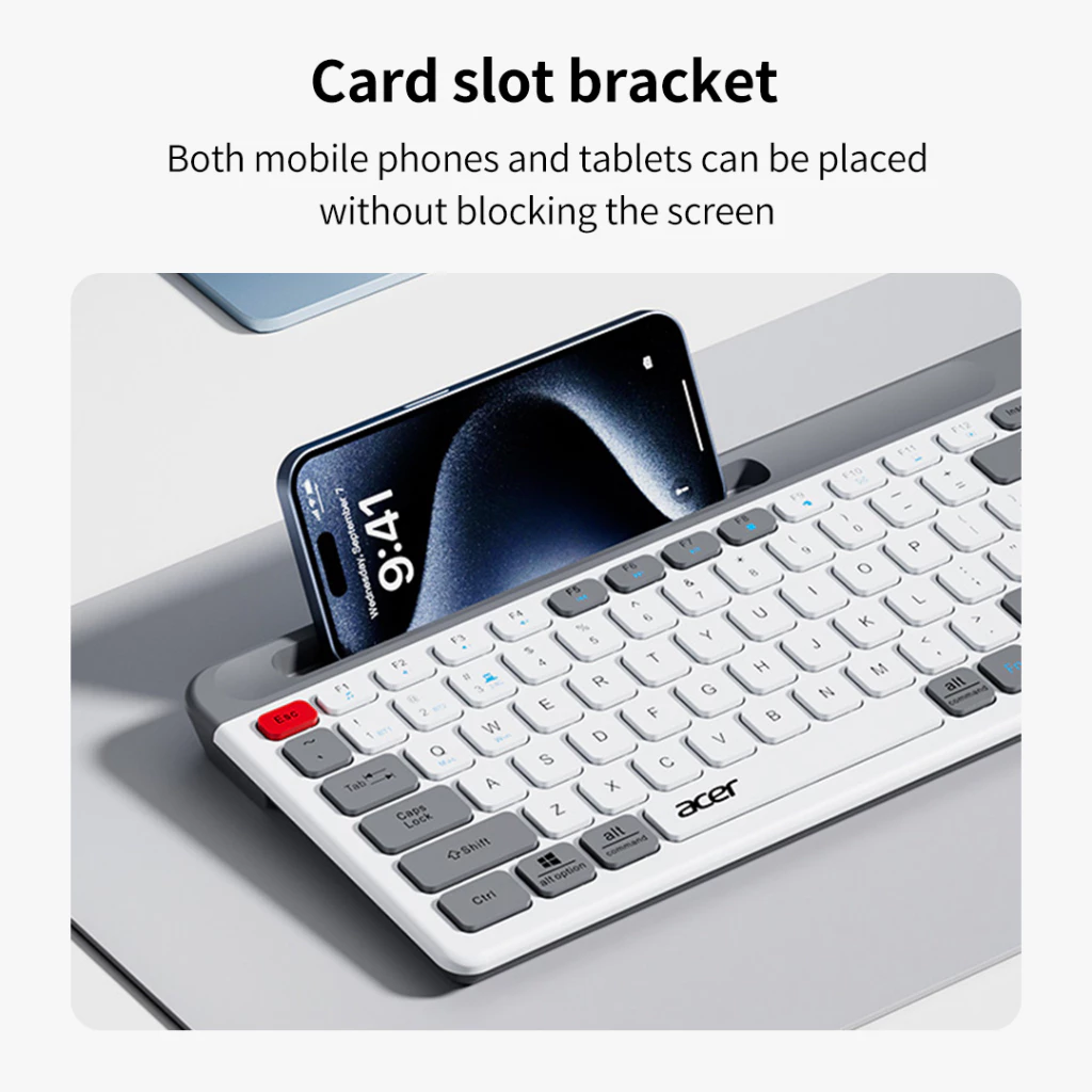 Acer คีย์บอร์ดไร้สาย OKR215 บลูทูธ 2.4G thumbnail 5