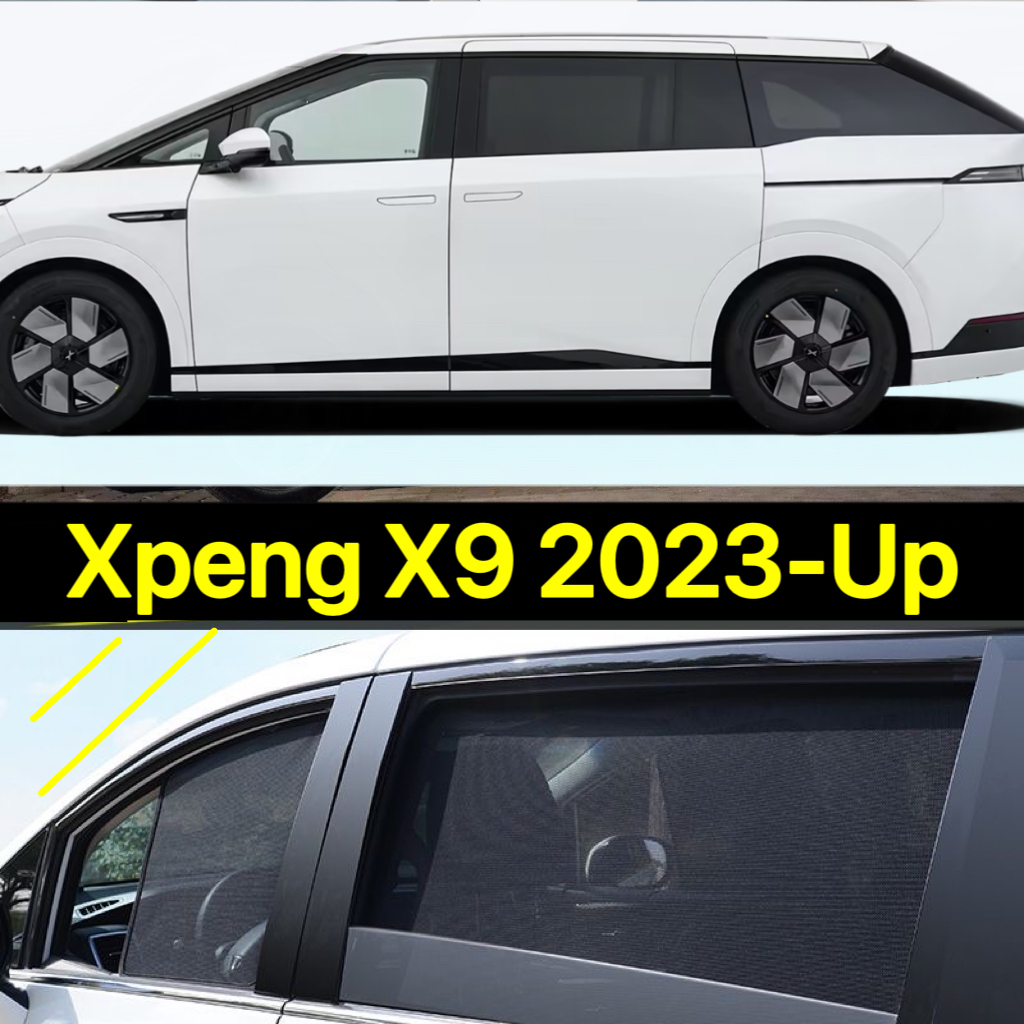 แม่เหล็กสําหรับ Xpeng X9 2023-UP รถ Sun Shade ป้องกันรังสียูวีผ้าม่านรถม่านบังแดดรถยนต์