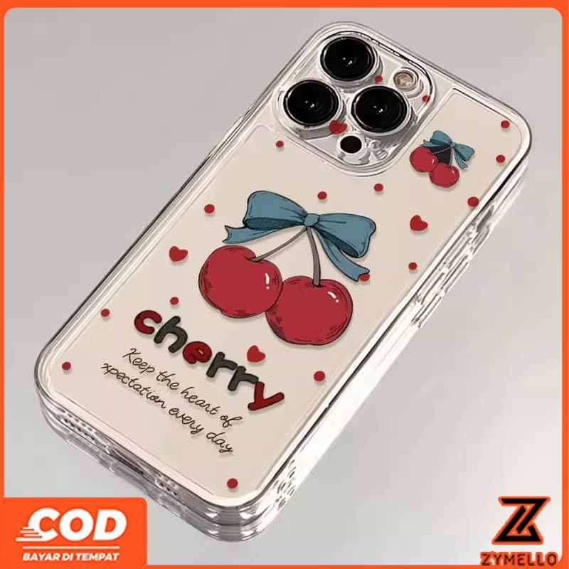 สําหรับOPPO Reno 15F Reno 14F 5G Reno 14 Pro Reno 13F Reno12 F Reno 11F Reno 10 Reno 8Z Reno 7Z Reno 8T 5G Reno 6z Simple Love Cherryโปร่งใสกันกระแทกTPUโทรศัพท์