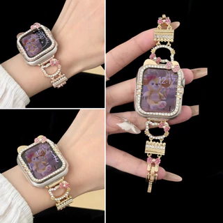 สายโลหะน่ารักสําหรับ Huawei Watch Fit 3/4/4 Pro/5/5 Pro, เคสกรอบพลาสติกสําหรับ Huawei Watch Fit 3/4/4 Pro/5/5 Pro