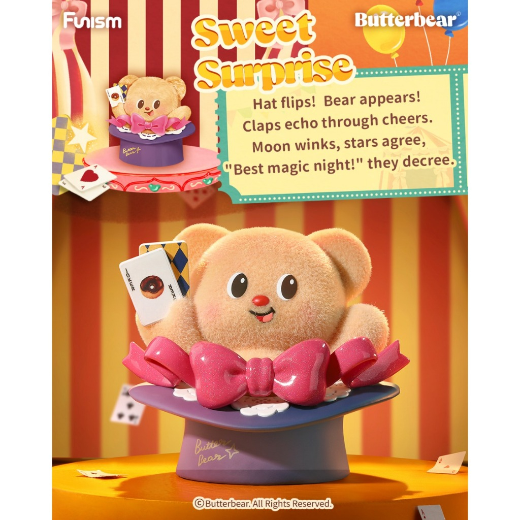 FUNISM Butterbear น่ารัก Influencer Series กล่องตาบอดโดยรูปน่ารักของเล่นของขวัญสําหรับเด็กวันเกิด Pa