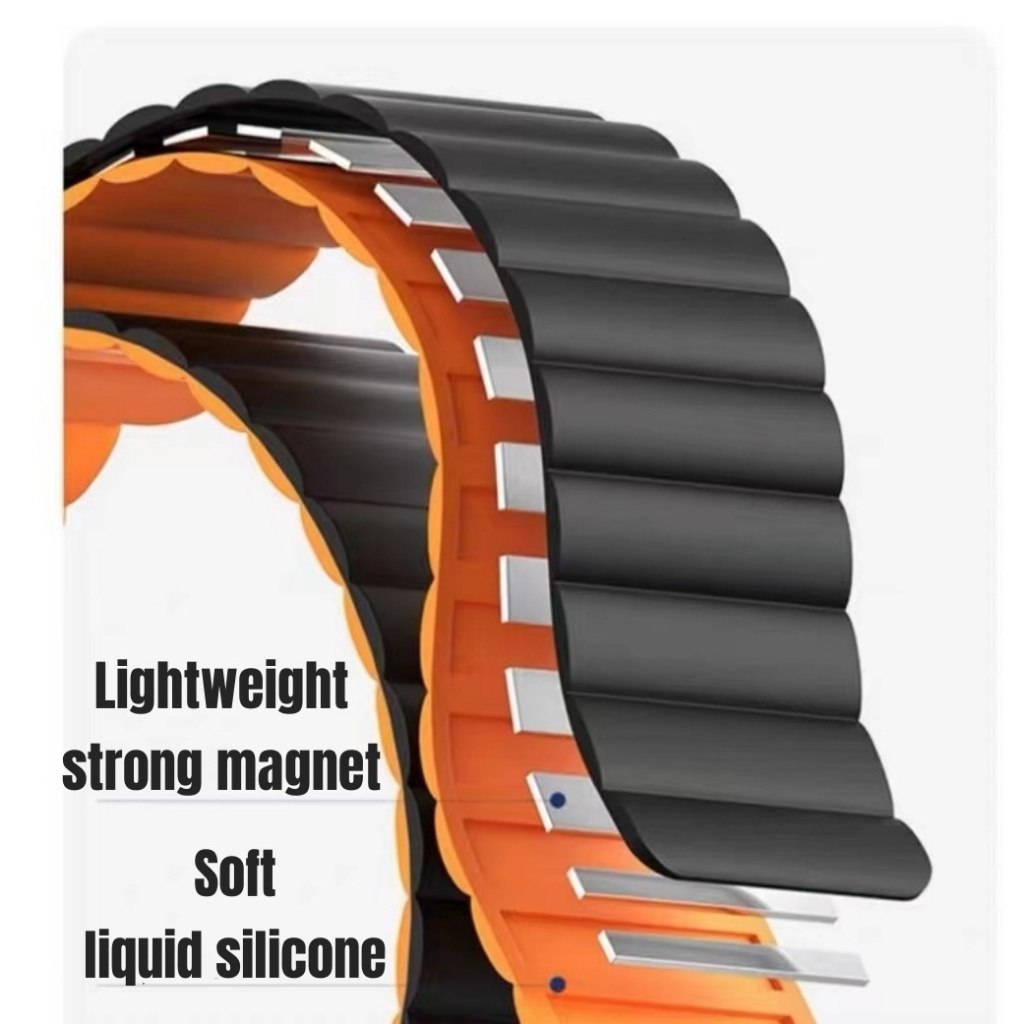 ใหม่คู่สีแม่เหล็กสายรัดซิลิโคนสําหรับ apple watch series 10/9/8/7/6/5/4/3/2/1 SE2 ULTRA2 กีฬา breathable เปลี่ยนสร้อยข้อมือสําหรับ iwatch 49 มม.46 45 44 42 41 40 38 - รูปที่ 4