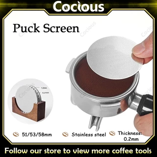 51/53/58 มม.ความหนา 0.2 มม.หน้าจอ Puck สแตนเลสเครื่องชงกาแฟแบบใช้ซ้ําได้ Universally ใช้ตาข่ายกรองหน้าจอ