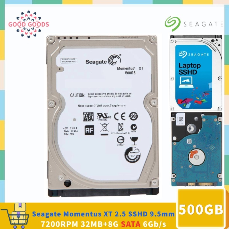 Seagate Momentus XT 500GB ST500LX003 7200 RPM 32MB+8G แคช SATA 6.0 Gb/s 2.5 "9.5 มม.Solid State Hybr