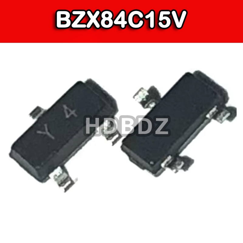 50 ~ 100PCS BZX84C15 SOT-23 Y4 15V ตัวควบคุมแรงดันไฟฟ้า Triode IC SMD