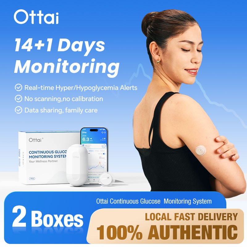 Ottai CGM 2 ทั้งชุด Home Care ระบบตรวจสอบแบบเรียลไทม์ต่อเนื่องสําหรับกลูโคสในเลือด