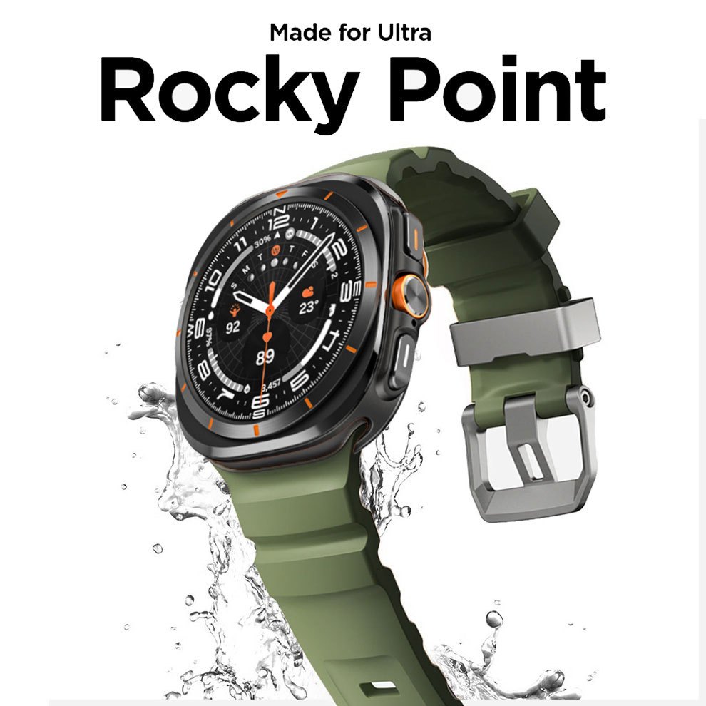 Rugged Rocky Point สายซิลิโคนสําหรับ Samsung Galaxy Watch 8/8 Classic Ultra 47 มม.สายนาฬิกากีฬา Brea