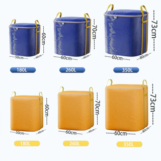 【พร้อมส่ง】350L กระเป๋าเก็บของ กระสอบเก็บผ้านวมพับได้ ถุงเก็บผ้าห่มมีซิปคู่ กันน้ำและกันฝุ่น ผ้าหนา