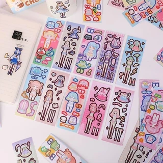 จัดส่งจากประเทศไทย 100การ์ตูนน่ารักเลเซอร์สติ๊กเกอร์มาสติ๊กเกอร์ตกแต่งกล่องแหนบ ทําเอง แต่งตัวสติ๊กเกอร์