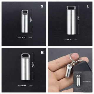 Scoutjie แบบพกพาสแตนเลสปิดผนึกแคปซูลกล่องยากันน้ํา Camping Firstaid แบบพกพากลางแจ้ง Travel Pill Case TH