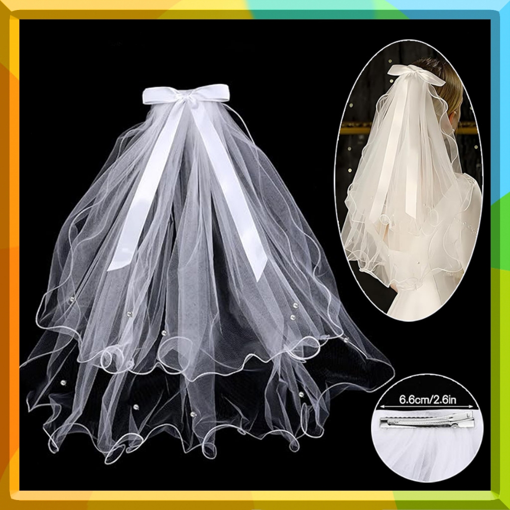 ผ้าคลุมหน้าเจ้าสาว ฟูฟ่อง 60ซม. | งานเย็บมือ | ผ้าคุณภาพสูง