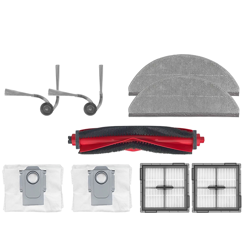 แปรงหลัก/แปรงด้านข้าง/ผ้าซับ/กรอง/ถุงเก็บฝุ่นเข้ากันได้กับ Roborock Q10 VF/ Q10 VF+/Q10 PF / Q10 PF+