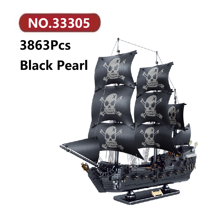 ✨Black Pearl เรือโจรสลัด เข้ากันได้ตัวต่อเลโก้ 3863ชิ้น BAKA Ship เลโก้ชุดของเล่น