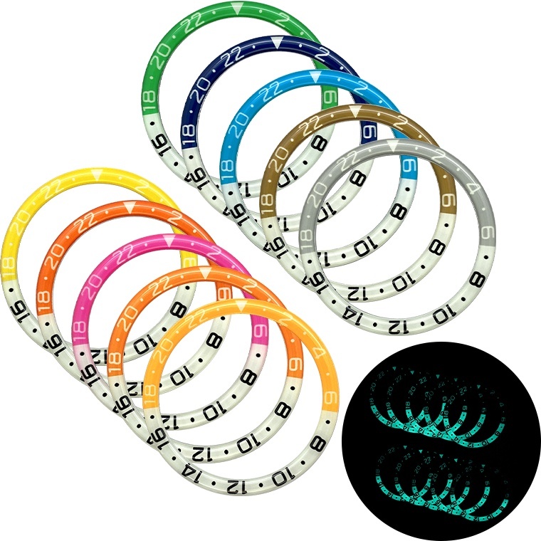 อุปกรณ์เสริมนาฬิกา ปรับให้เข้ากับ SKX007 Bezel เรซิ่นด้านล่างแบนปากแหวน SKX011 Luminous Baffle 38 * 