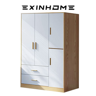 EXINHOME Wooden Wardrobe Cabinet For Clothes Modern Wardrobe With Drawer Storage