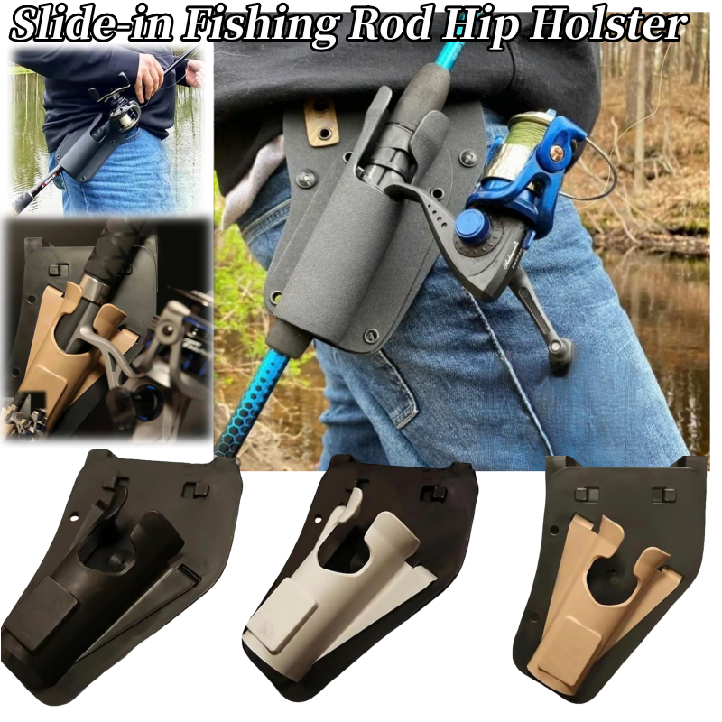 Slide-in Fishing Rod Hip Holsters, Hand-Free Rod Holder for Fly & Bank Fishing, Quick Draw เข็มขัดเอวเกียร์ ทนทานปรับได้สำหรับ