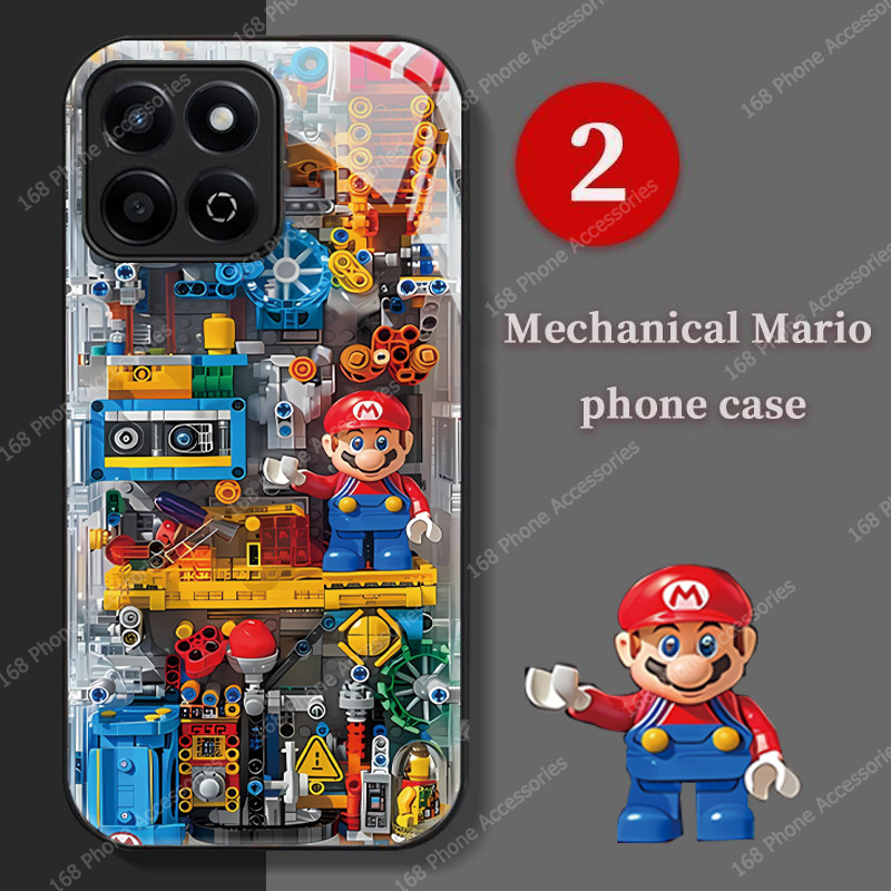 เคส Honor X7C X7D 400 Pro 400 Lite เคส Honor 200 Smart เคสกรณีการ์ตูนอะนิเมะบล็อกอาคาร Mario กันกระแ