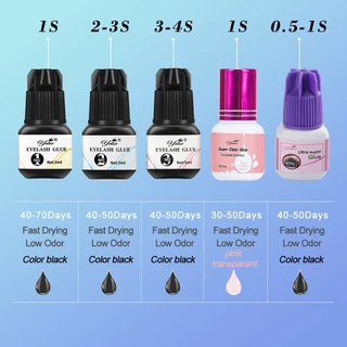 Yelix กาวต่อขนตา 0.5-3 วินาที แห้งเร็ว สีดํา/ใส