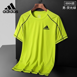 เสื้อยืดแขนสั้นผู้ชาย ผ้าไหมน้ำแข็ง ขนาดหลวม แห้งเร็ว ยืดหยุ…