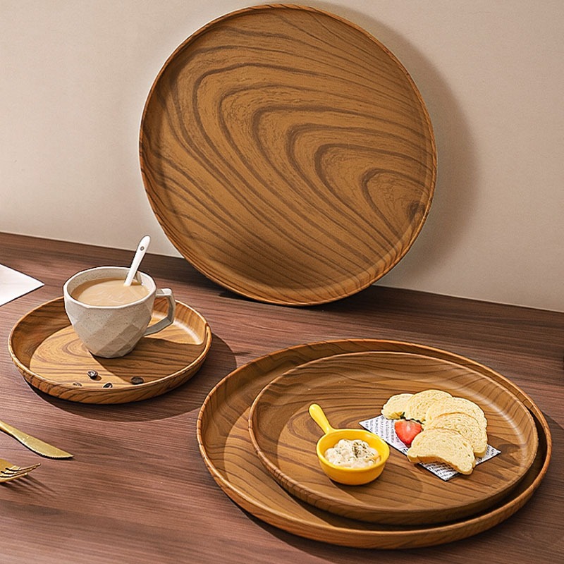 โอเคไอ ถาดพลาสติกพีพีรูปทรงกลม วัสดุปลอดภัยระดับอาหาร ขนาดเส้นผ่านศูนย์กลาง 20/26/32/38 ซม.   แบบกันลื่น ใช้ในร้านอาหารและที่บ้าน ซ้อนเก็บประหยัดพื้นที่