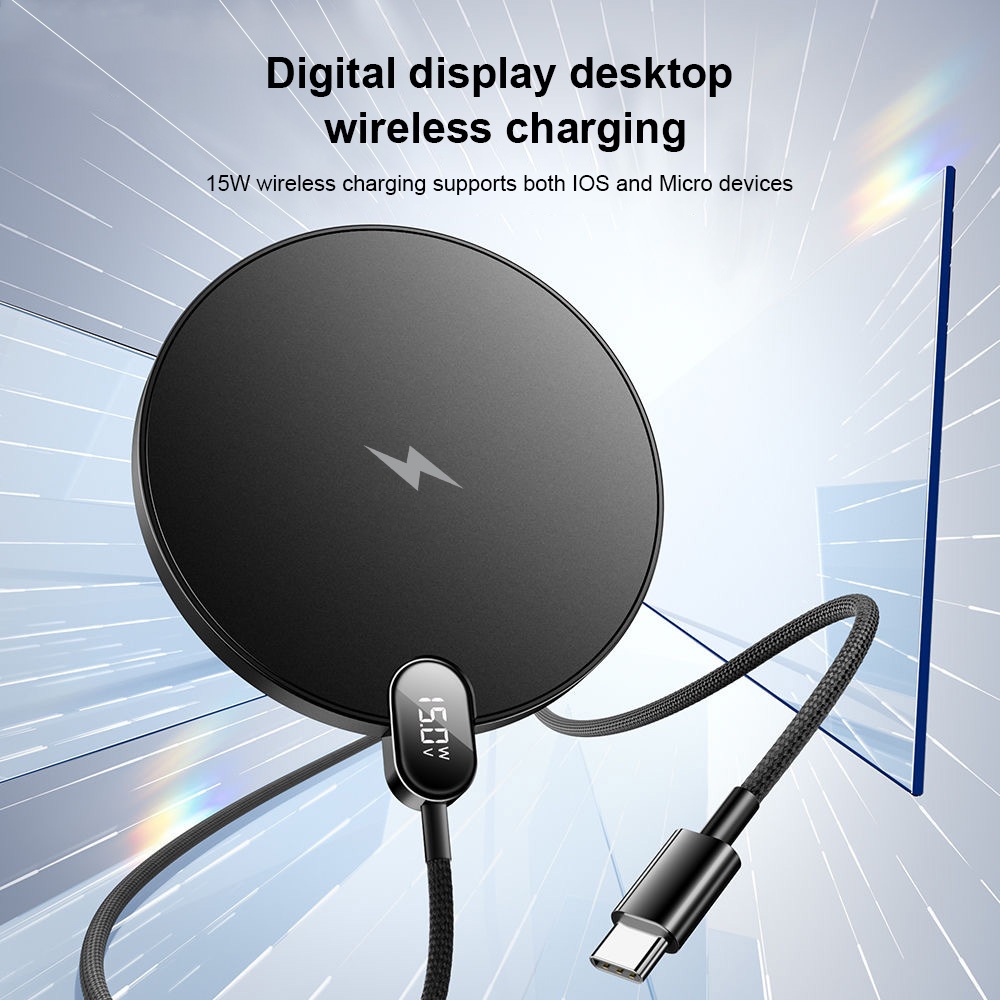 HOCO CW62 Wireless Charger รองรับสําหรับหูฟังและโทรศัพท์ สาย LED 1.2 ม. 15W - รูปที่ 5