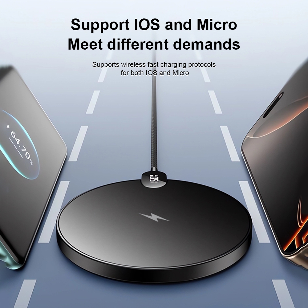 HOCO CW62 Wireless Charger รองรับสําหรับหูฟังและโทรศัพท์ สาย LED 1.2 ม. 15W - รูปที่ 6