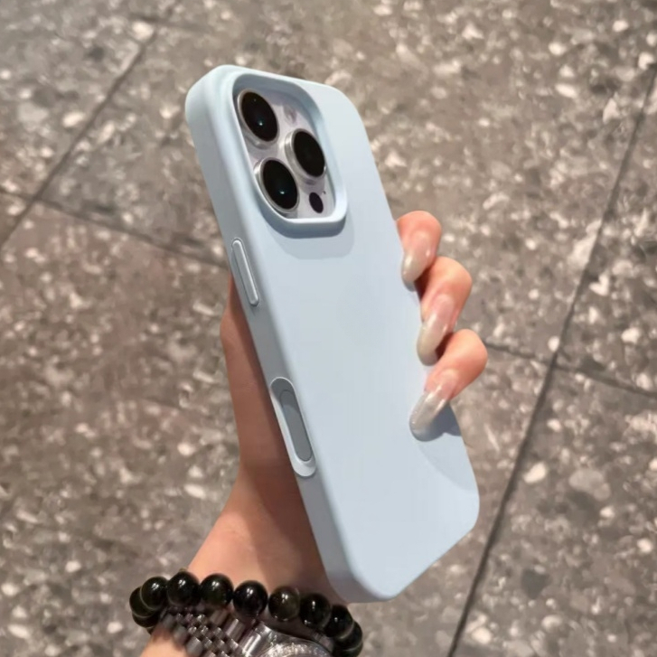 【With camera control button/Silicone soft case/Light Blue】เคส compatible for iPhone 11 12 13 14 15 16 pro max case