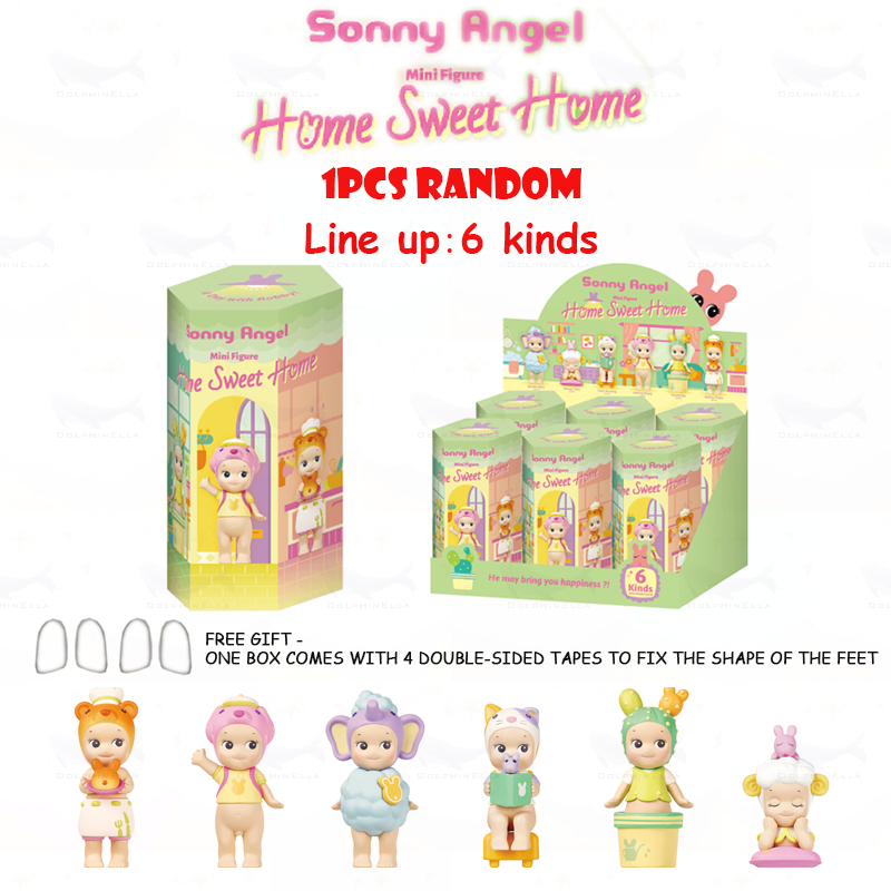 1 ชิ้นสุ่ม Sonny Angel มินิฟิกเกอร์ Home Sweet Home Series กล่องตาบอดตกแต่งเดสก์ท็อปน่ารัก Line up:4