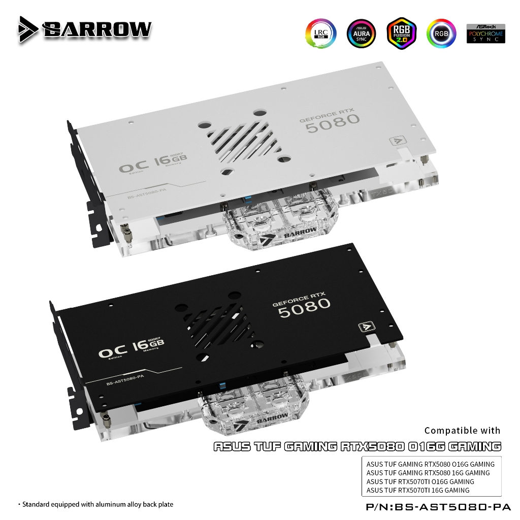 Barrow GPU Block สําหรับ ASUS TUF RTX 5080 5070 Ti O16G GAMING กราฟิกการ์ด, PC Water Cooling หม้อน้ํ