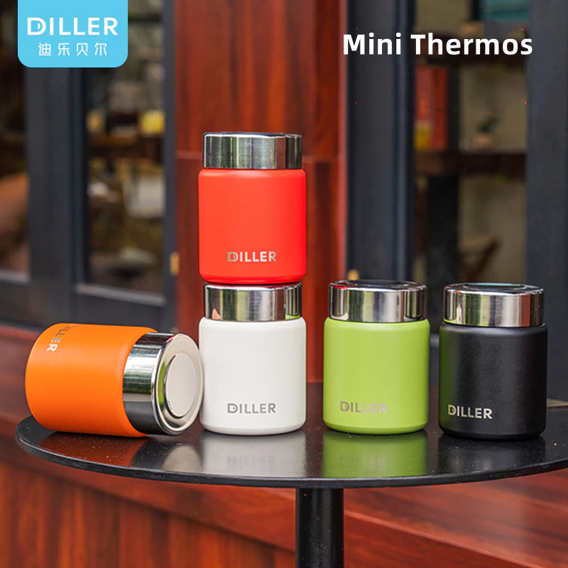 Diller 150ml Mini ขวดอาหาร Thermos ขวด 316 กระติกน้ําสูญญากาศสแตนเลสภาชนะบรรจุอาหาร MLH9160 thumbnail 4