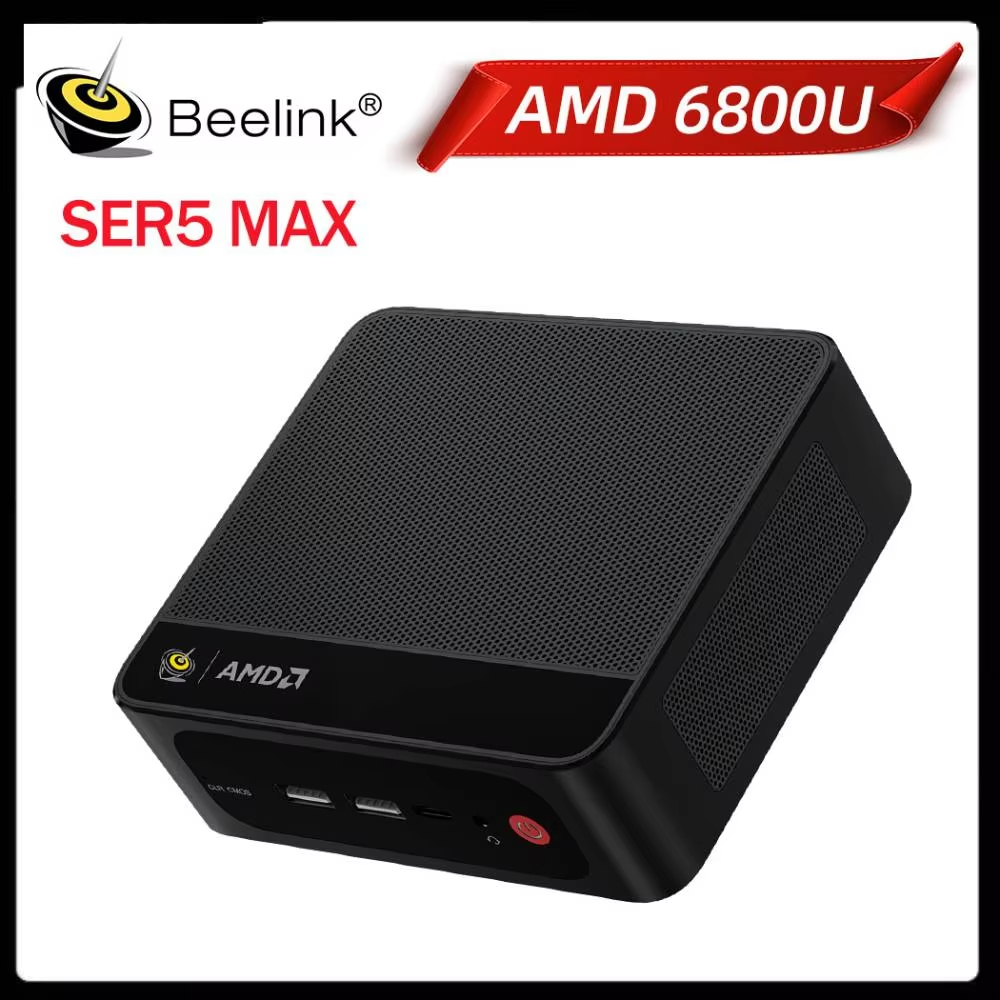 Beelink Mini PC SER5 MAX AMD Ryzen7 6800U/6800H LPDDR5 24GB 32GB Dual SSD WiFi 6 BT5.2 HDMI DP Tripl